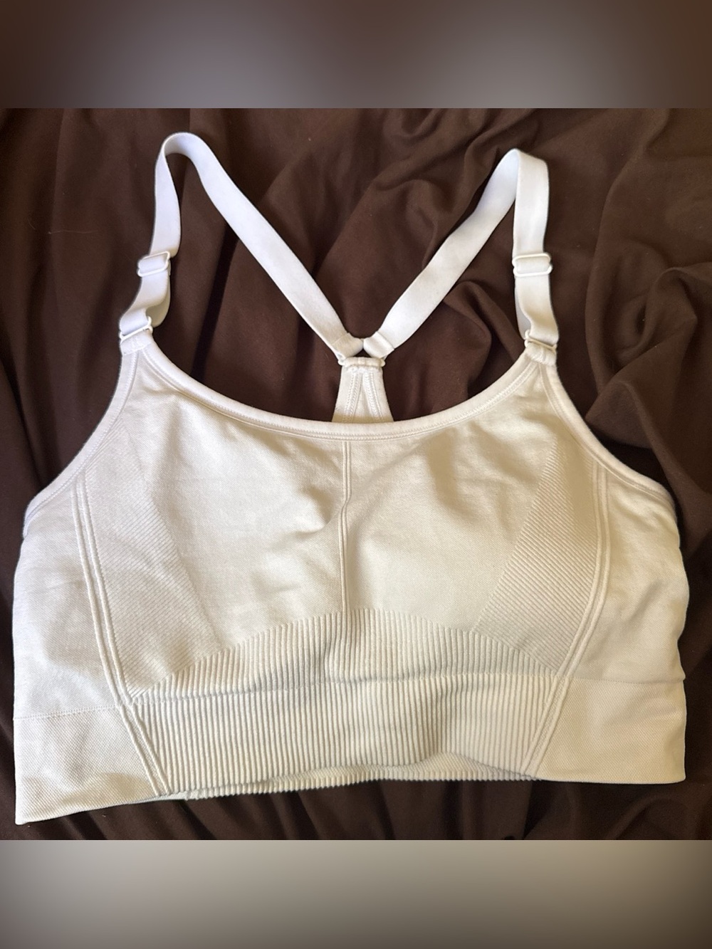 White Racerback Sports Bra
